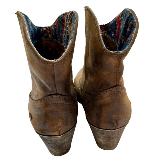 Rocket Dog Brown Faux Leather Pull On Heeled Booties - Picture 4 of 9